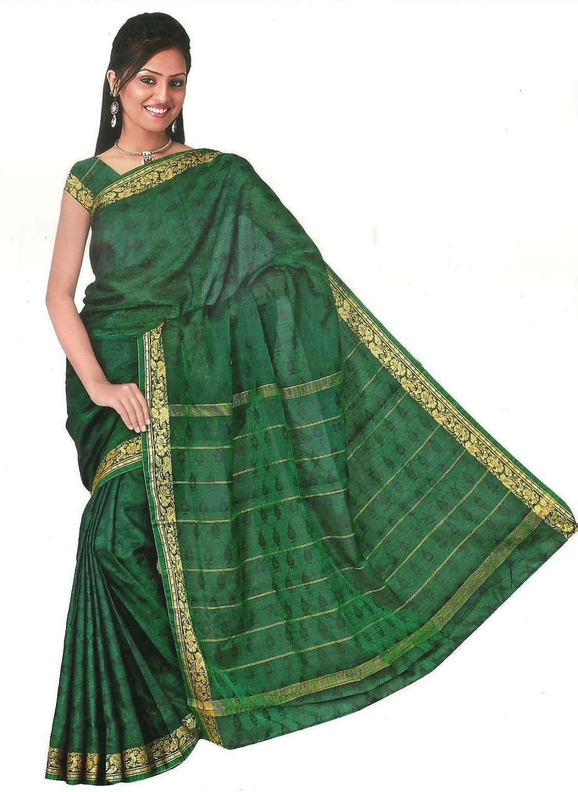 Bollywood Sari Kleid Regenbogen Grün