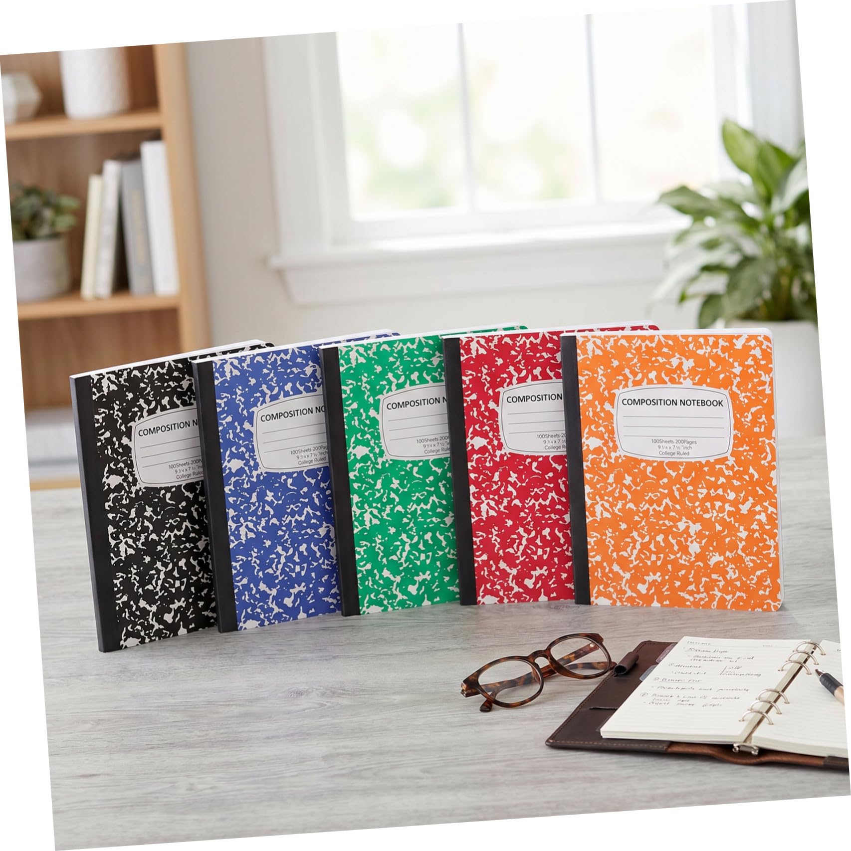 5Er-Packung B5 College Ruled Zusammengestelltes Notizbuch 100 Blatt