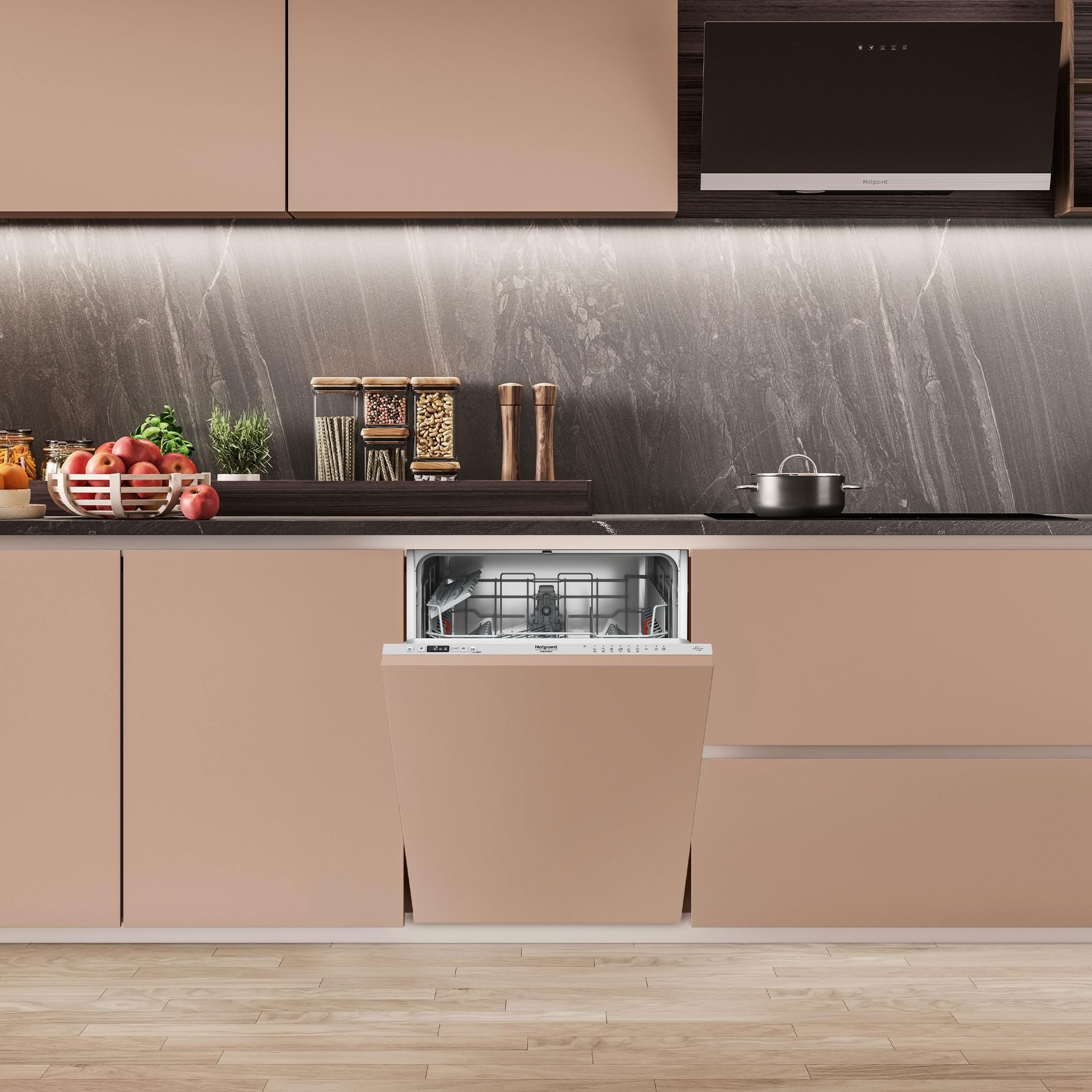 HOTPOINT ARISTON H2I HUD526 AS - Lavastoviglie da Incasso 14 Coperti, 5 Programmi - Cestello Regolabile, Ciclo Rapido e Partenza Ritardata - Elettrodomestici Cucina, Classe E, 59,8Lx82Hx55,5P