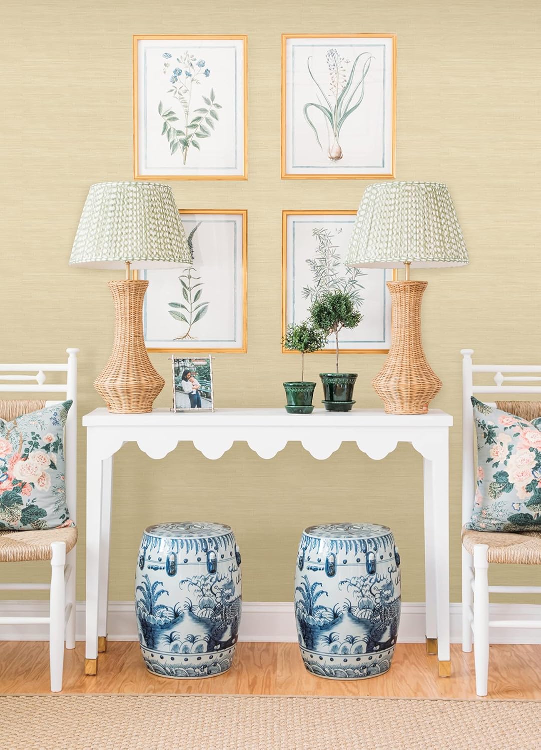 Wheat Grasscloth Self-Adhesive Peel and Stick Wallpaper Roll