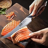 Vista 5 de HOSHANHO Cuchillo deshuesador de 6 pulgadas, cuchillo de filete de acero inoxidable de alto carbono para pescado, cuchillos de fileteado de cocina