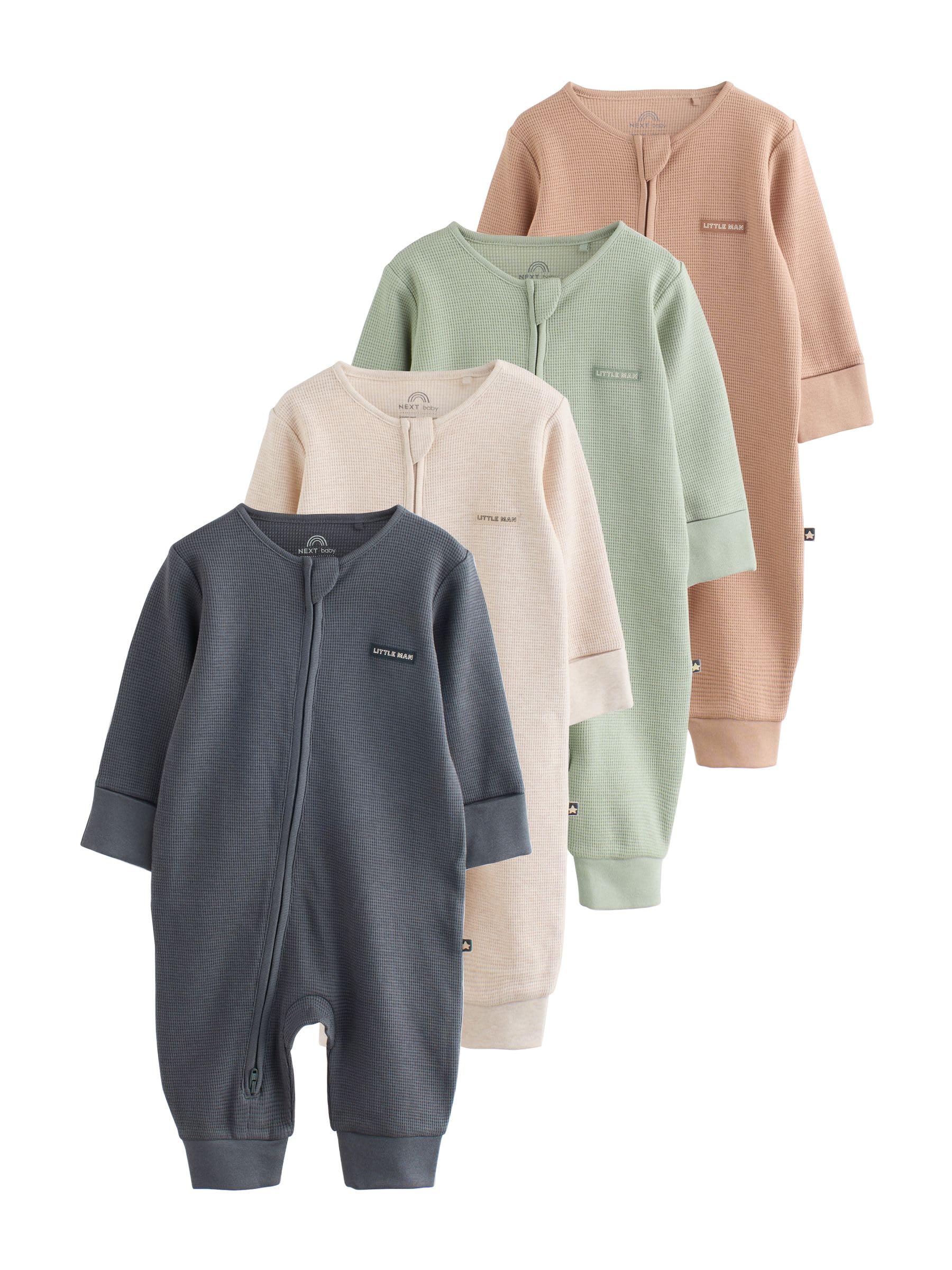 NEXT Bambini Confezione da 4 Tutine per Neonati con Zip bidirezionale