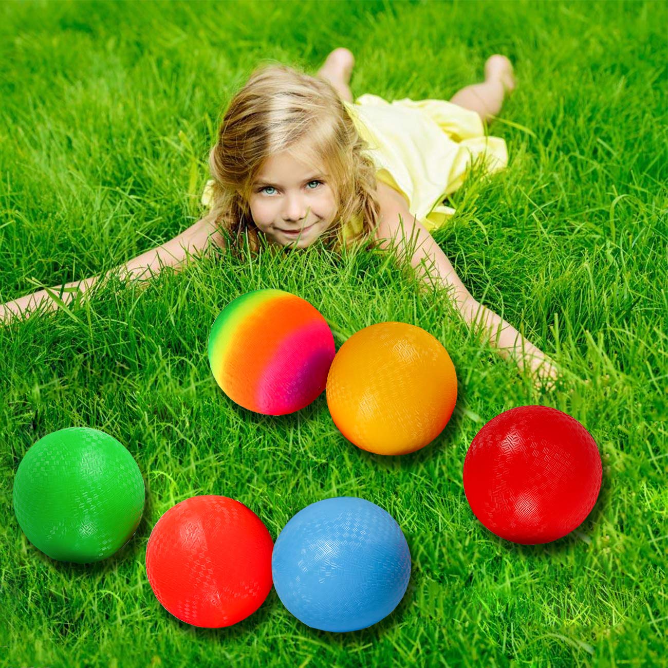 Ogrmar 6PCS 8.5 Inch Playground Balls Dodgeballs with 1 Hand Pump for Kids and Adults Dodge Ball, Kickball, Handball, Camps, Picnic and Schoolyard Games - Image 3