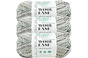 (Pack of 3) Lion Brand Yarn Wool-Ease Thick & Quick Bonus Bundle...