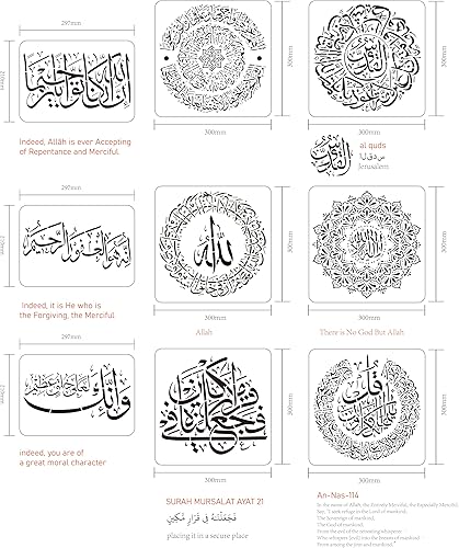 Vista 60 de INFUNLY Plantillas de pared de mandala para pintar paredes reutilizables de azulejos, plantillas de piso de concreto de 12 x 12 pulgadas para pintar