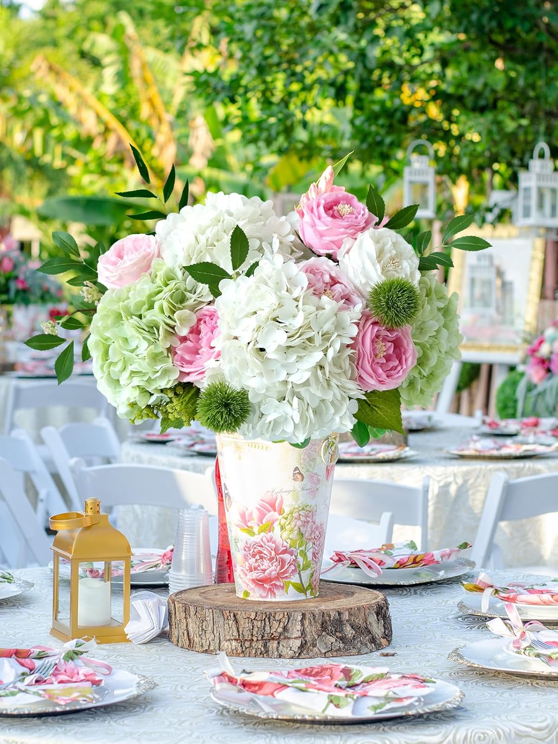 4 Pcs Light Green Real Touch Hydrangeas Artificial Flowers 21'' Long Stem for Tall Vase Faux Latex Hydrangea for Kitchen Porch Living Room Spring Home Decor Party Wedding Table Centerpiece