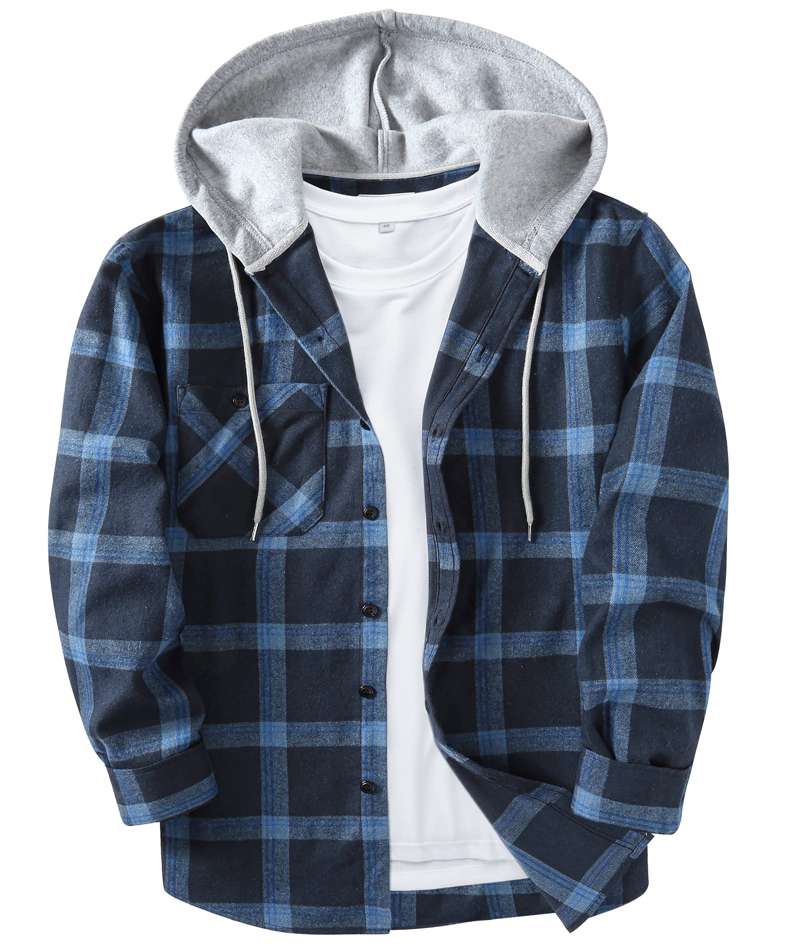 Jacketownmens Plaid Shirts Casual Sweatshirt Mens Hoodie Long