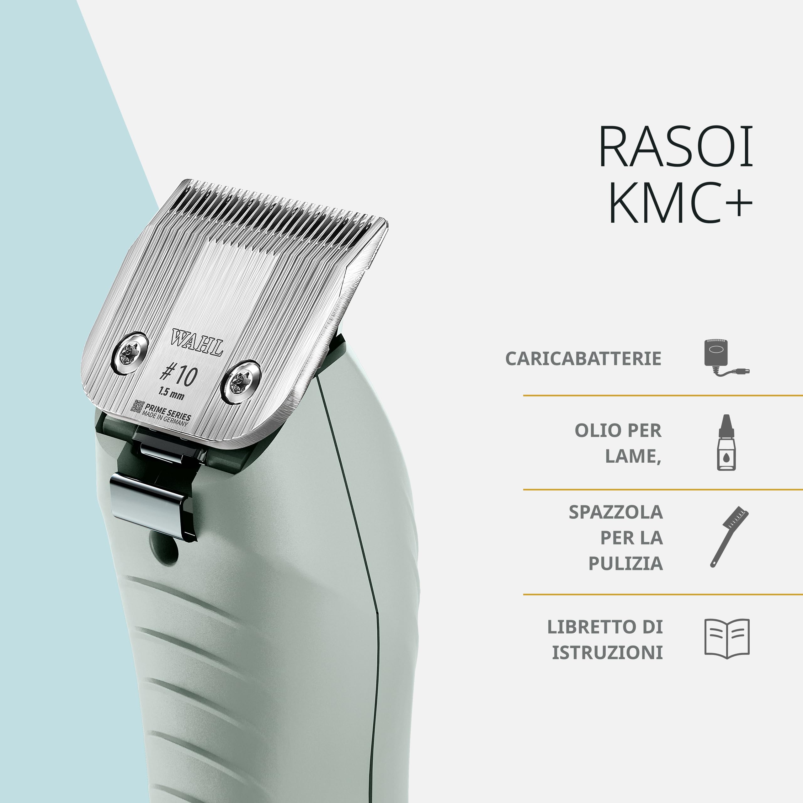 Wahl KMC+ Tosatrice per Animali – Motore Brushless Silenzioso, Impugnatura Testurizzata per Maggiore Comfort, Due Velocità, Utilizzo con Filo o Senza Filo, Autonomia Fino a 120 Minuti