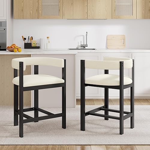 Miniatura 11 de Christopher Knight Home Rylan - Juego de 2 taburetes de bar tapizados de tela moderna para comedor, altura de encimera, taburete de madera de