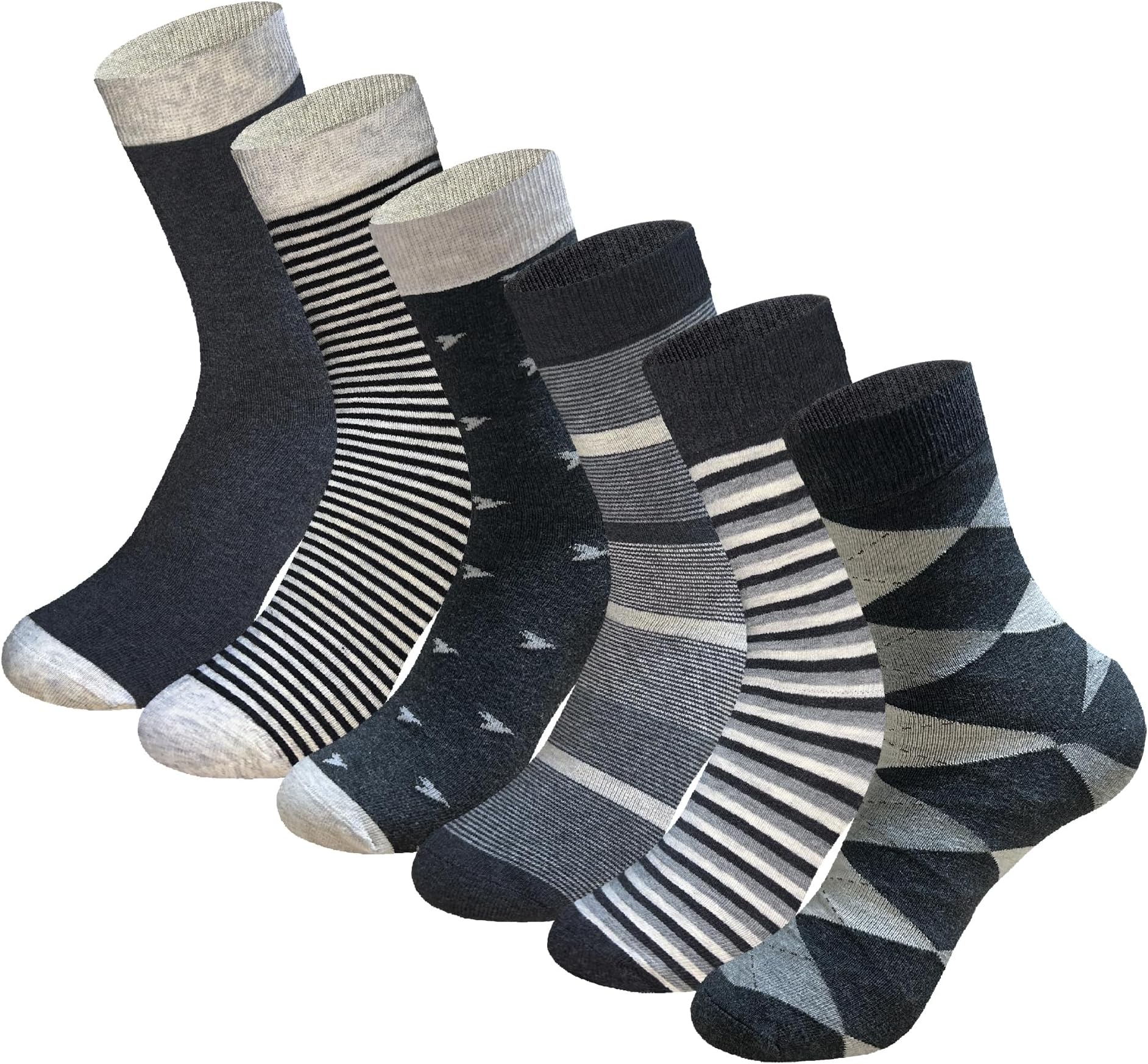 Mens Dress Socks Combed Anti-pilling Cotton Calf Length Moisture Wicking odor Control Casual Crew Socks for Men
