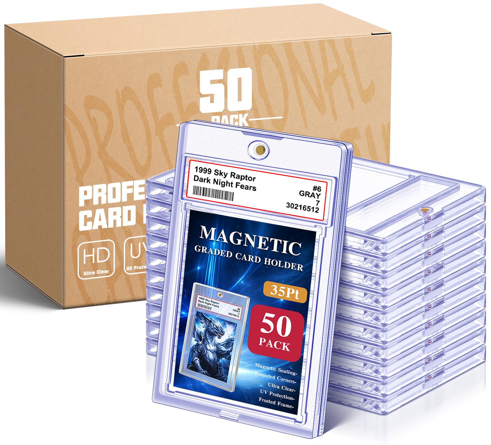 magnetic graded card case 3rd gen grading holder 35 magnet fusion color designs Magnetic Graded Card Slab for