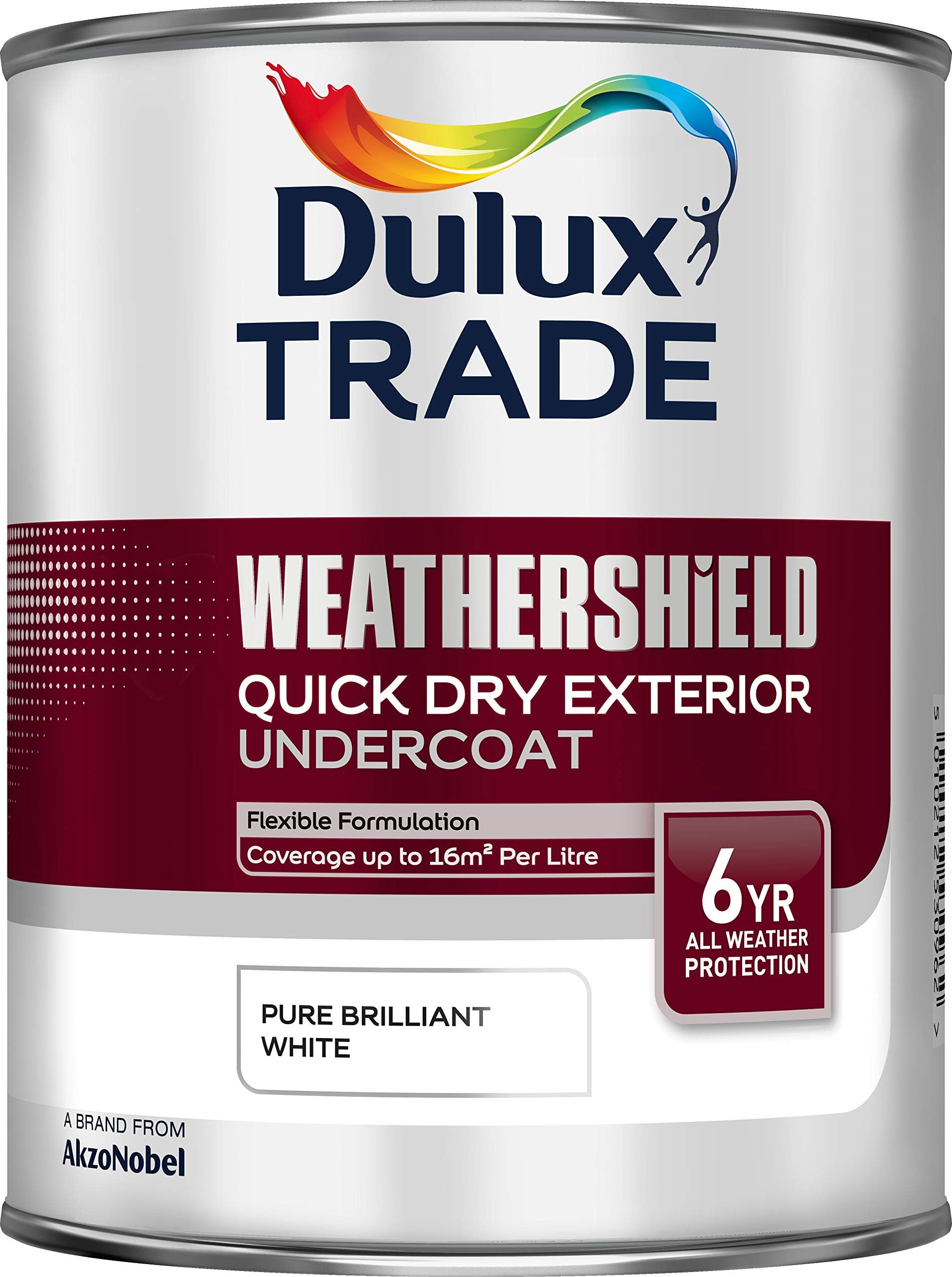 Dulux Weather Shield Exterior High Gloss Paint, 2.5 L Pure Brilliant