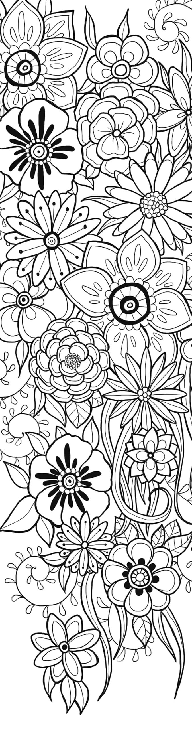 Flowers Coloring Bookmarks