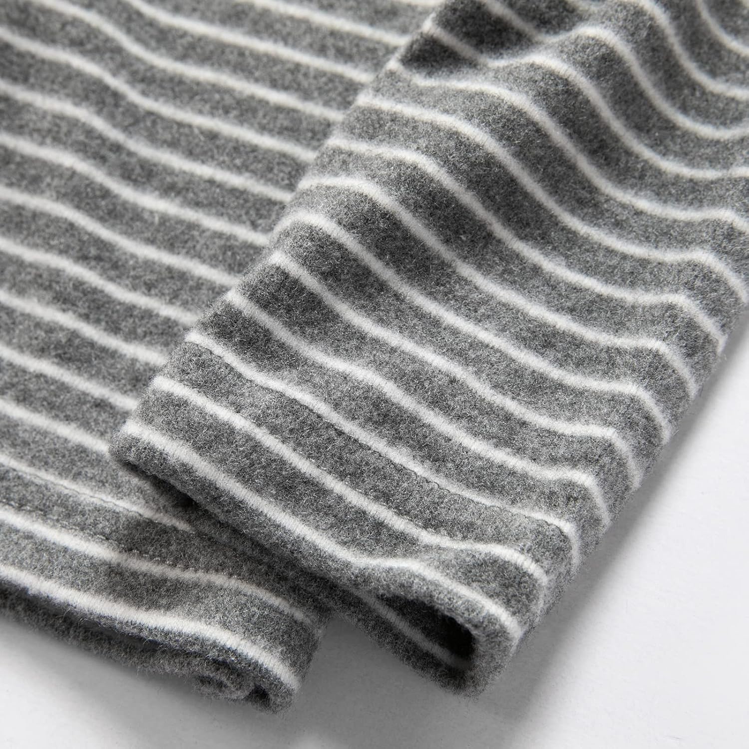 Little Boys Girls Kids Yarn Dyed Striped Long Sleeve T-Shirt Gray Unisex Babys Thermal Tops Long Sleeve Tee Autumn and Winter Baselayer Warm Undershirt 3-7Years(3T), Grey, 3-4