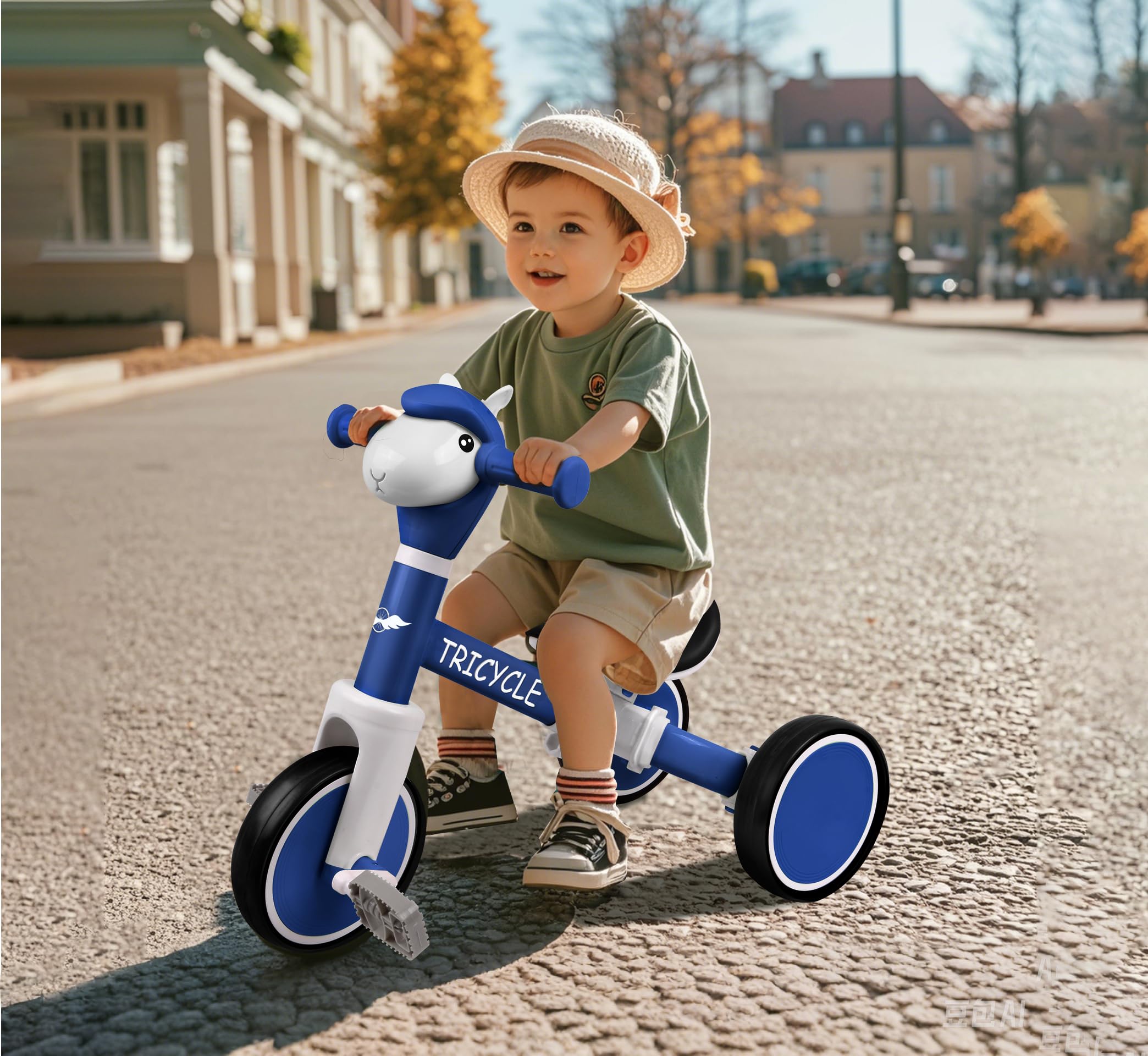 Tricycle for Toddlers 1-5 Year Olds, Toddler Balance Bike for Boys Girls 2-4, Toddler Tricycle with Light & Music Front, Kids Bicycle with Removable Pedal, Birthday Gifts for 2 3 4 5 Year