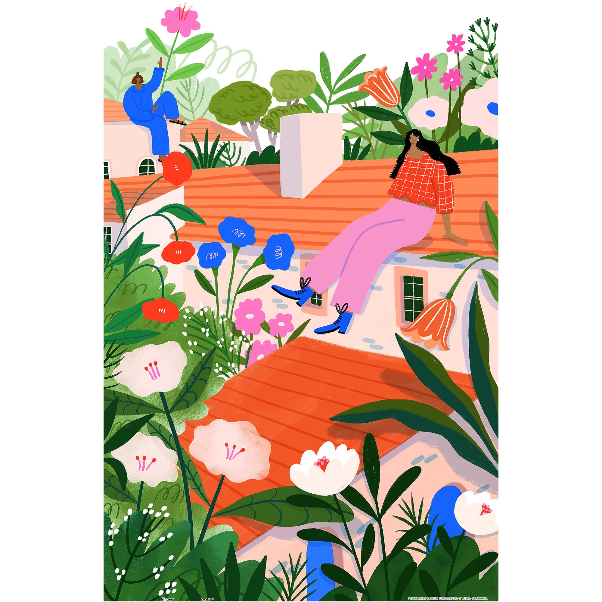 Pintoo Jigsaw Puzzles 600 Piece for Adults - Jessica Smith - Flower Ladies Beautiful Plastic Puzzle for Home Decor Zero Dust Easy Storage [H3493]