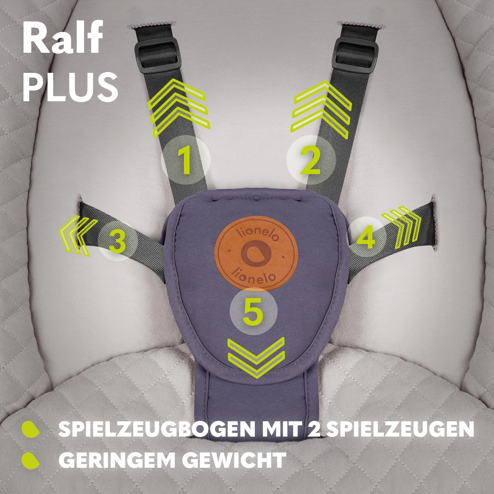 LIONELO Ralf 2in1 Babywippe und Liegestuhl, Fernbedienung, 12 Melodien | zwei Schaukelrichtungen, 5 Schaukelgeschwindigkeiten, Sperrung, Rückenlehnenverstellung, Timer, leiser Betrieb