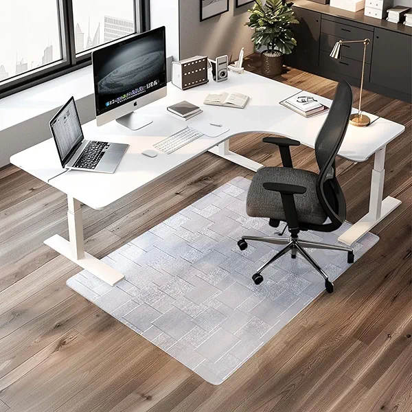 Chair Mat for Hardwood Floor, 48x36 inches Floor Mat Protector for Office Chair, Desk, Home, Frosted Pattern Rectangle Floors Protector
