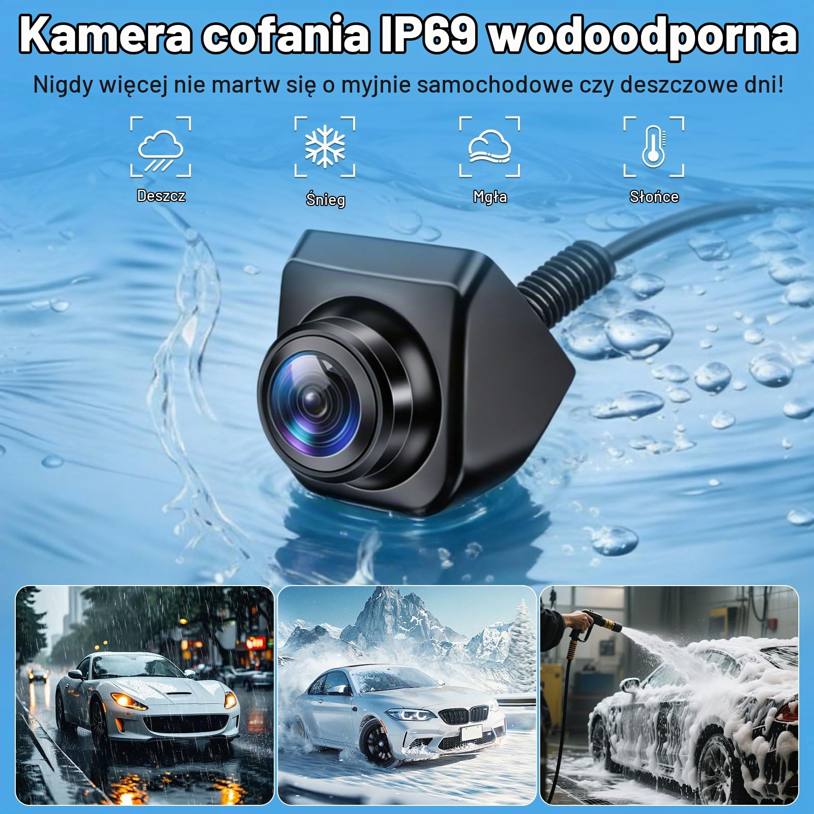Vtopek Szerokokątna kamera cofania 180°