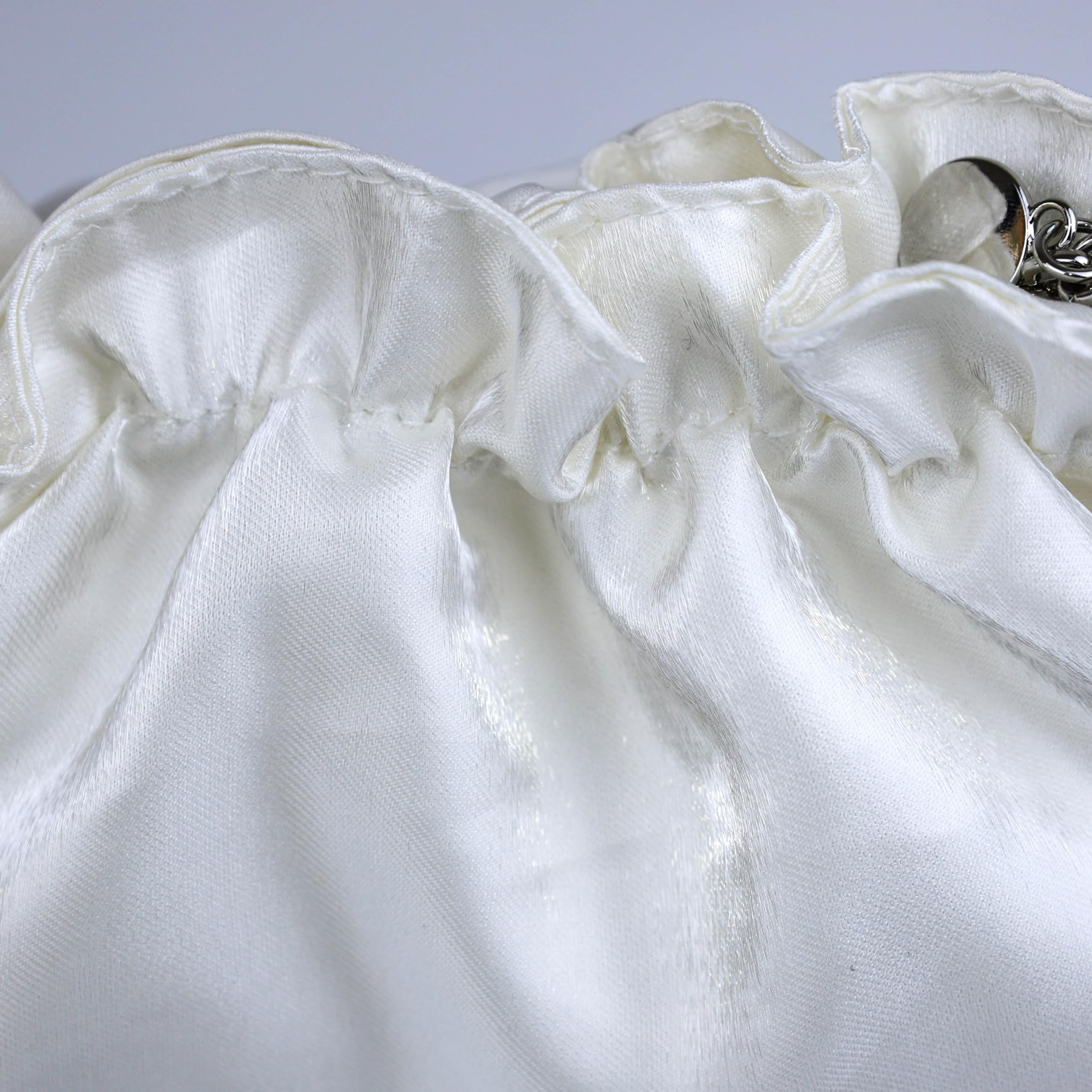 Embroidered Bride Cosmetic Bag| Creamy White Satin Something Blue Silk Makeup Bag Bling Pearl Bride To Be Purse for Bridal Shower Bachelorette Party Women Wedding Engagement Gift