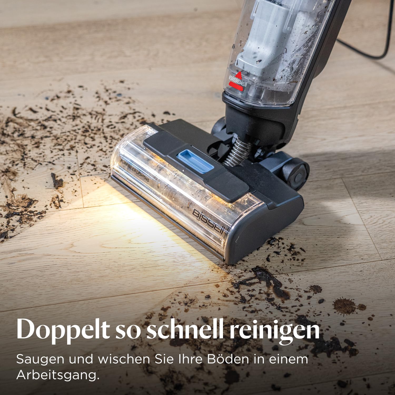 BISSELL CrossWave EdgeFind, Staubsauger mit Wischfunktion, leistungsstarke Reinigung von Verschmutzungen durch Haustiere, Nasssauger mit ZeroGap-Tech, Waschsauger, Verschiedene Oberflächen, 4159N