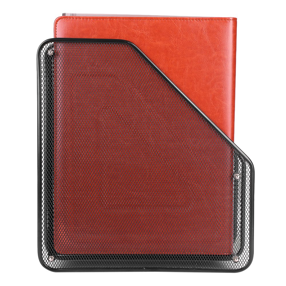 ITODA 3/4 Compartiments rangement Fichier porte-Document Porte-Revues Module de Classement Organisateur Métal Support Bureau Magazine Stockage Dossier Fourniture de Bureau-Noir