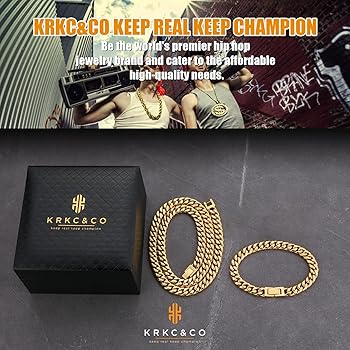 Amazon | KRKC&CO 喜平ネックレスとブレスレットセット メンズ 幅8mm