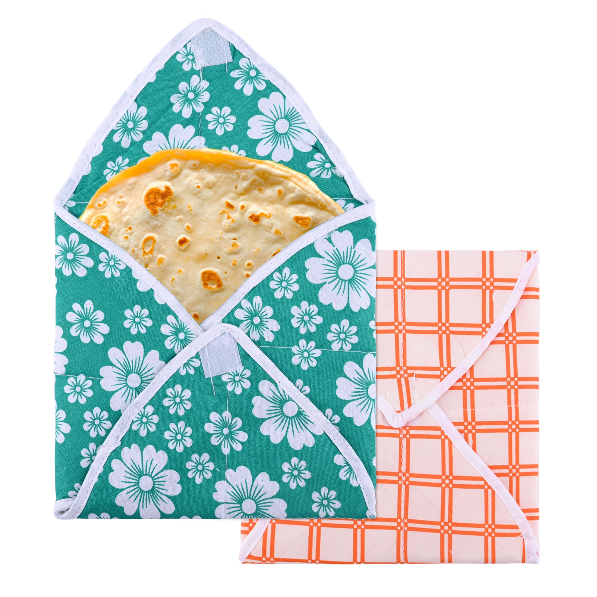 Kuber Industries Multicolour 2 Pcs Square Cotton Roti Cloth/Cover | Machine Washable Soft Kitchen Cloth For Keeping Chapati/Paratha Fresh & Warm | Safe & Hygienic Roti Kapda |