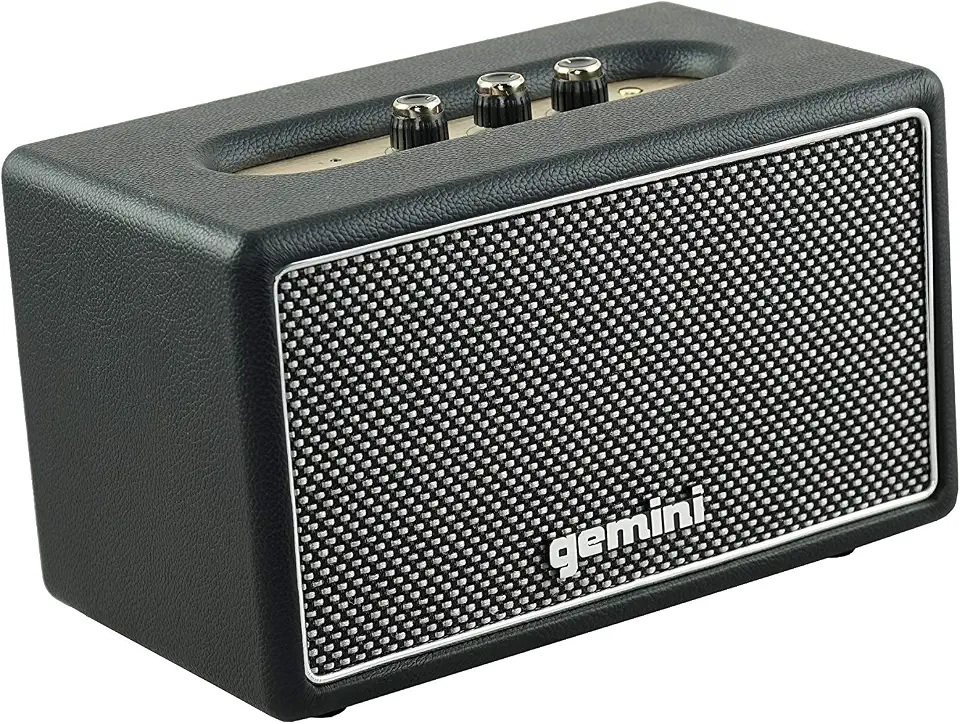 Gemini BLU SPK Alto-falante Portátil Retrô Alimentado por Bateria GTR-200 Preto