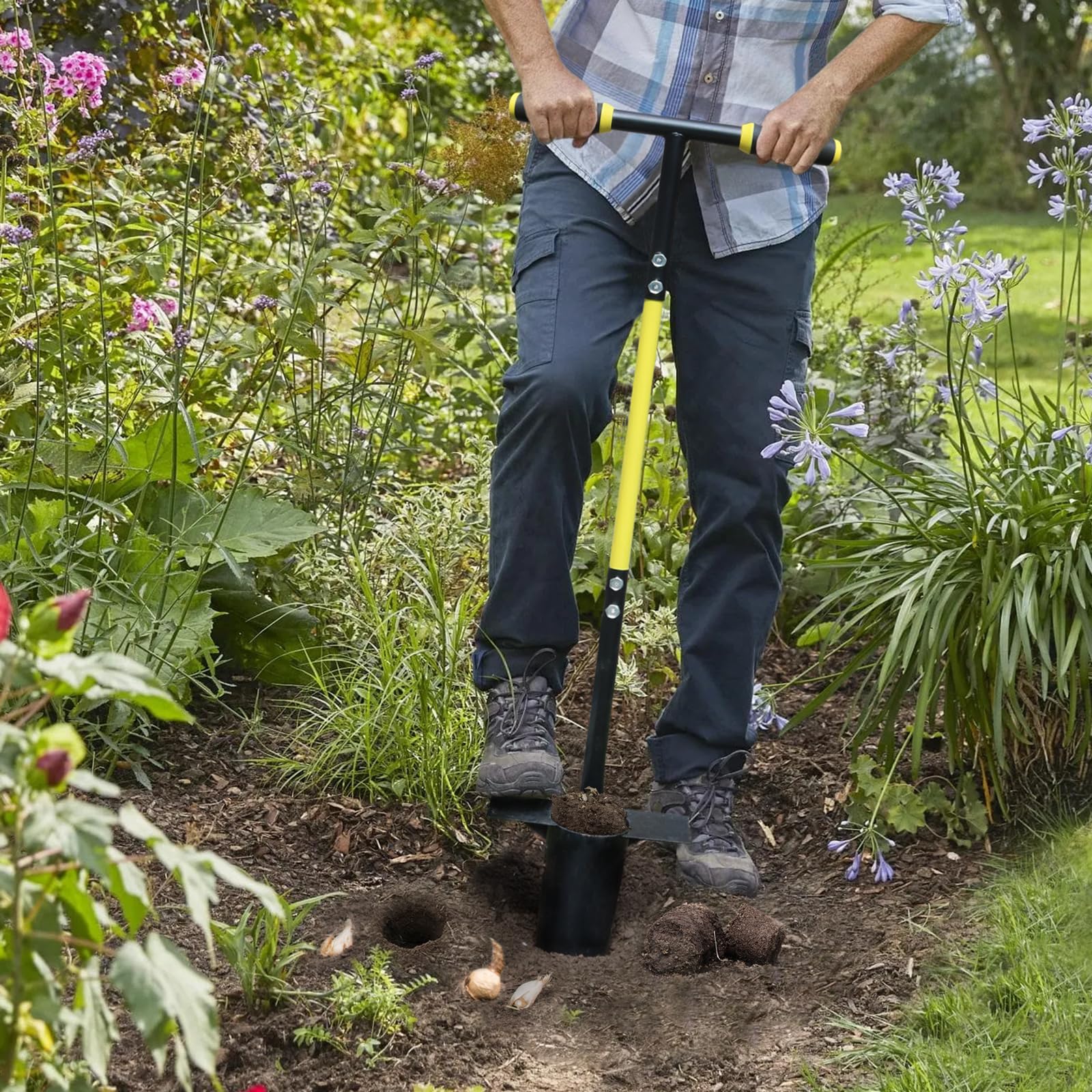 Bulb Planter Tool - Long Handle Garden Transplanter -5 Bulb Planter Tool - Long Handle Garden Transplanter -5
