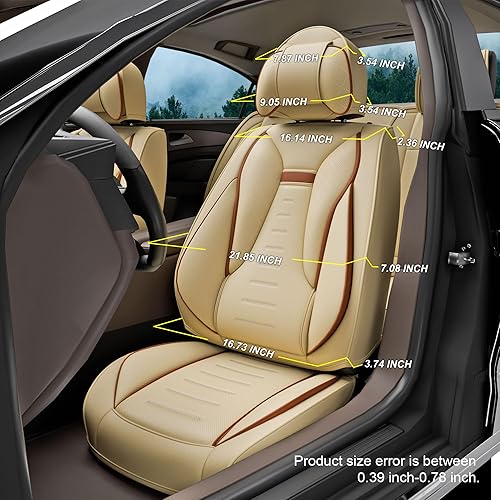 Miniatura 4 de 5 fundas de asiento delantero y trasero de automóvil con alas de ángel, accesorios interiores de automóviles con piel de napa impermeable para