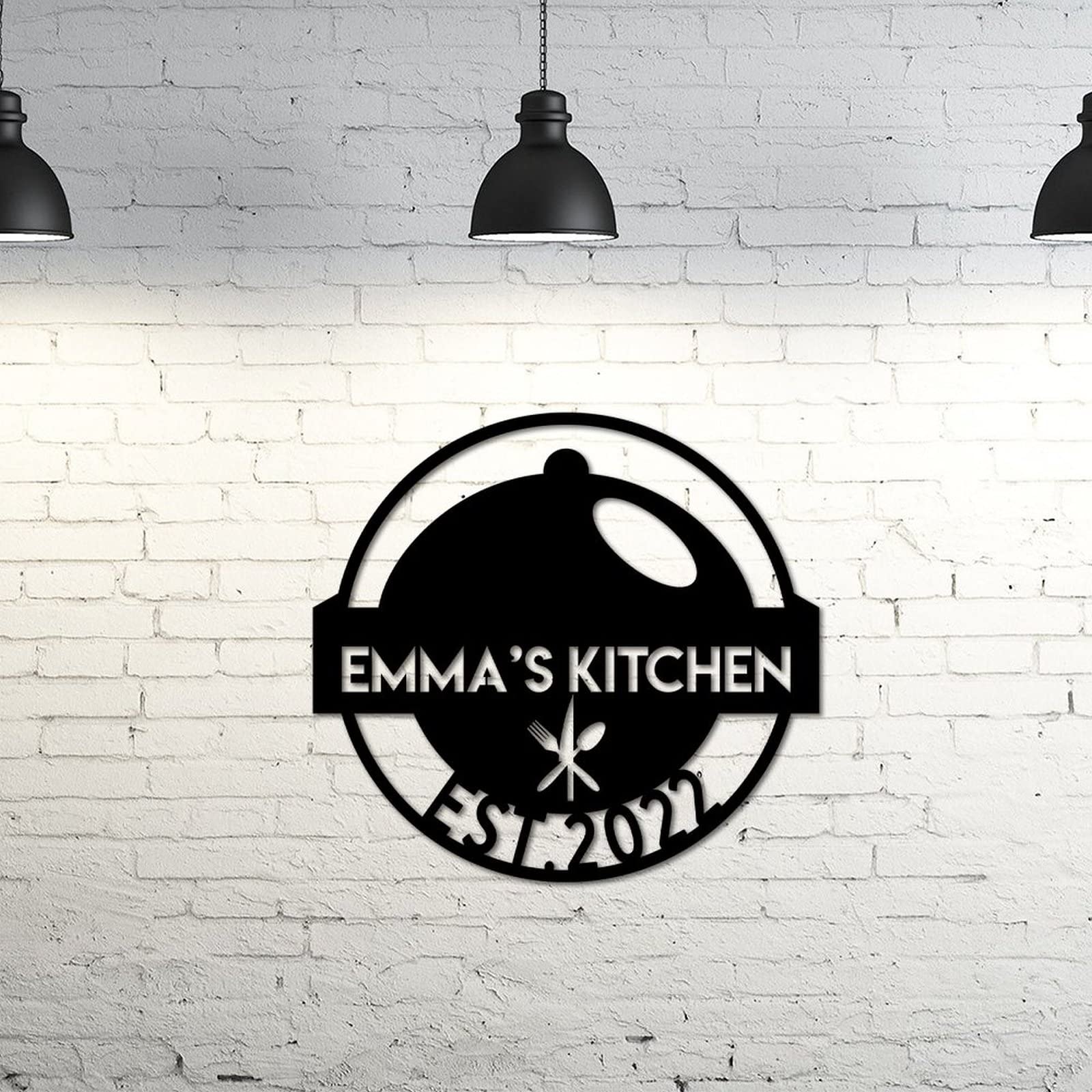 Letrero de metal personalizado para cocina, letrero de nombre personalizado para cocina, letrero de apellido, decoración del hogar, regalo para amantes de la cocina, regalo de cocina para mamá, regalo