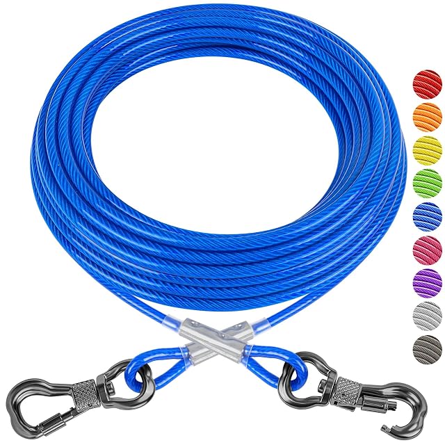 XiaZ Cable de Amarre para Perros, Cadenas de Perro Resistentes para Exteriores con Gancho bloqueable