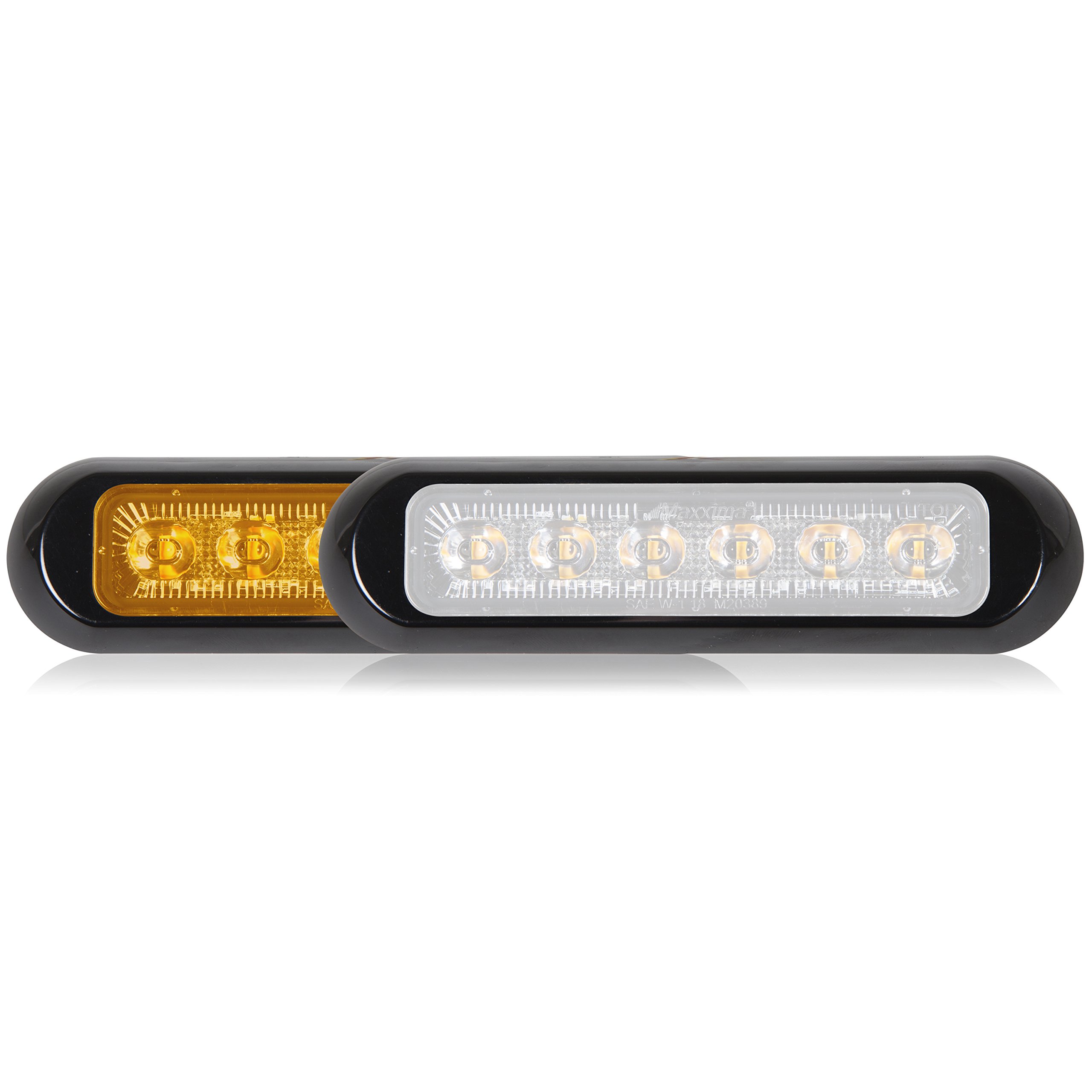 Maxxima M20389YWCL-DC Thin Low Profile Dual Color Amber/White Clear Lens LED Warning Light