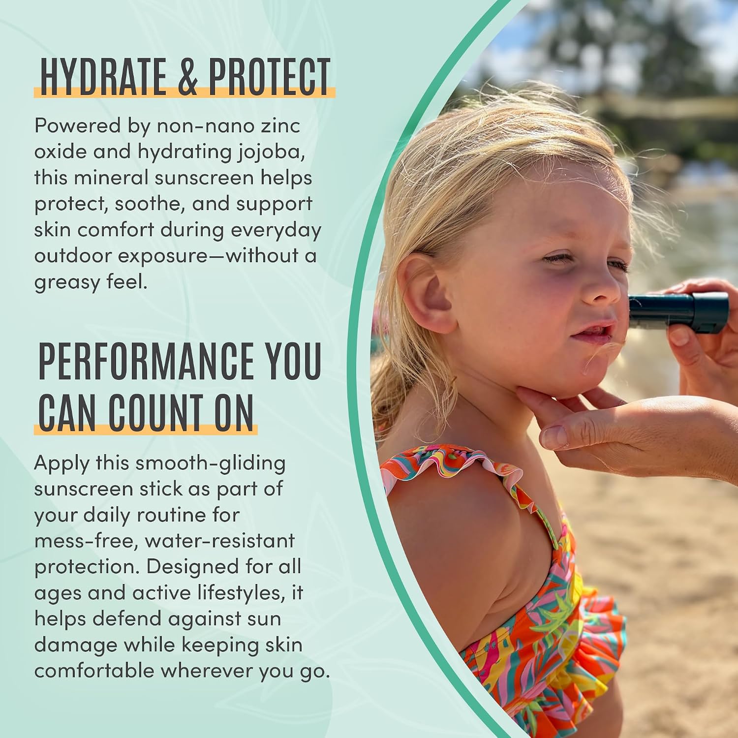 Active Skin Repair SPF 30 Performance Water-Resistant Mineral Sunscreen Stick for Face & Body, Reef-Safe and EWG Verified, Hydrating Broad Spectrum Sunscreen Stick with Non-Nano Zinc Oxide, 0.53 oz