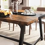 Tribesigns Dining Table for 8 People, 70.87-inch Rectangular Wood Kitchen Table with Strong Metal Frame, Industrial Large Long Dining Room Table for Big Family (Rustic Brown)