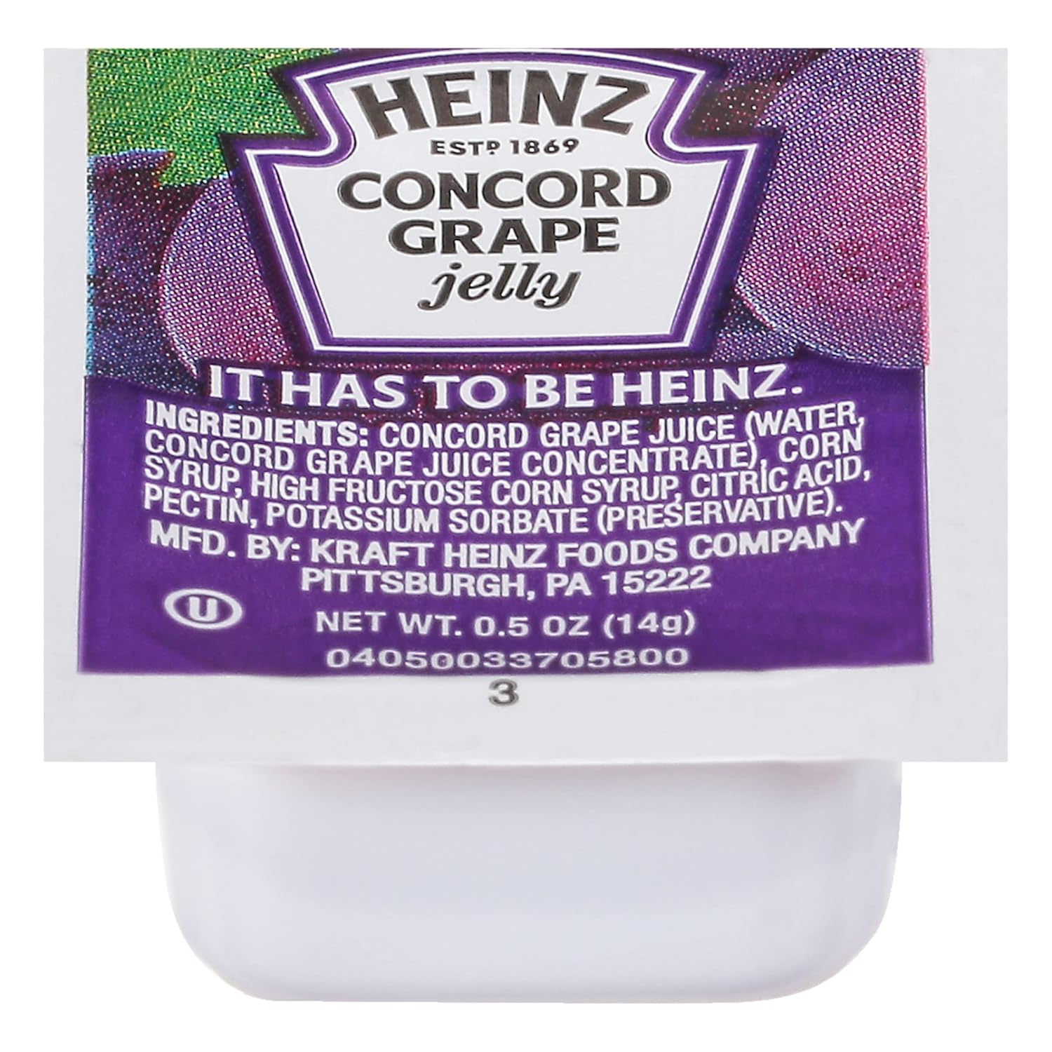 Heinz Grape Jelly Single Serve Packet (0.5 oz Packets, Pack of 200)