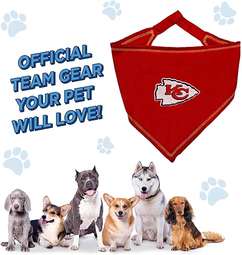 Miniatura 5 de Bandana de NFL Kansas City Chiefs, GrandeExtra Grande. Bandana con babero y bufanda para mascotas, gatos y perros. La mejor bandana para el día del
