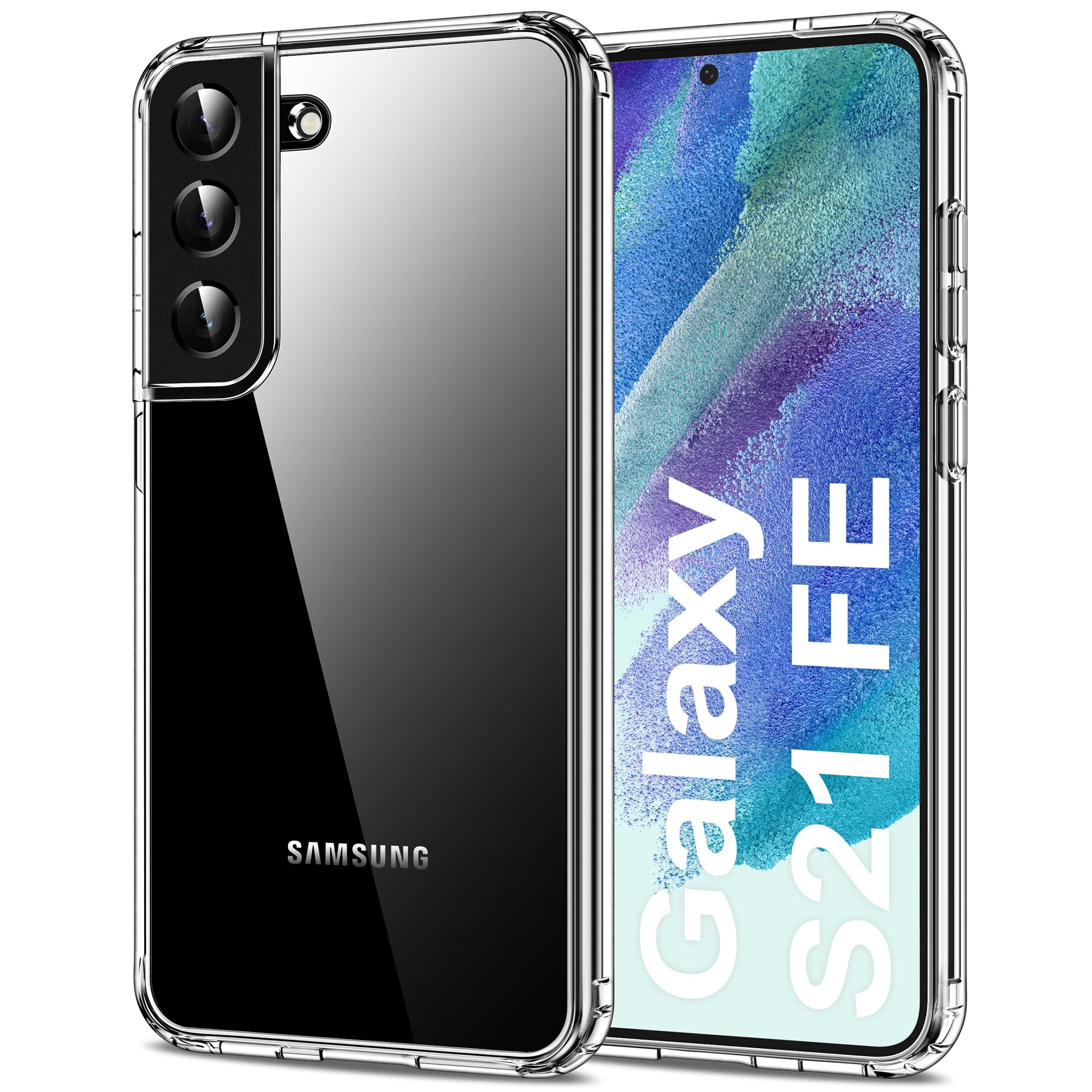 HOOMIL Case for Samsung Galaxy S21 FE (ONLY 6.4-Inch), Non-Yellowing, Drop Protection, Anti-Scratch Transparent Hard Back Phone Cover - Crystal Clear