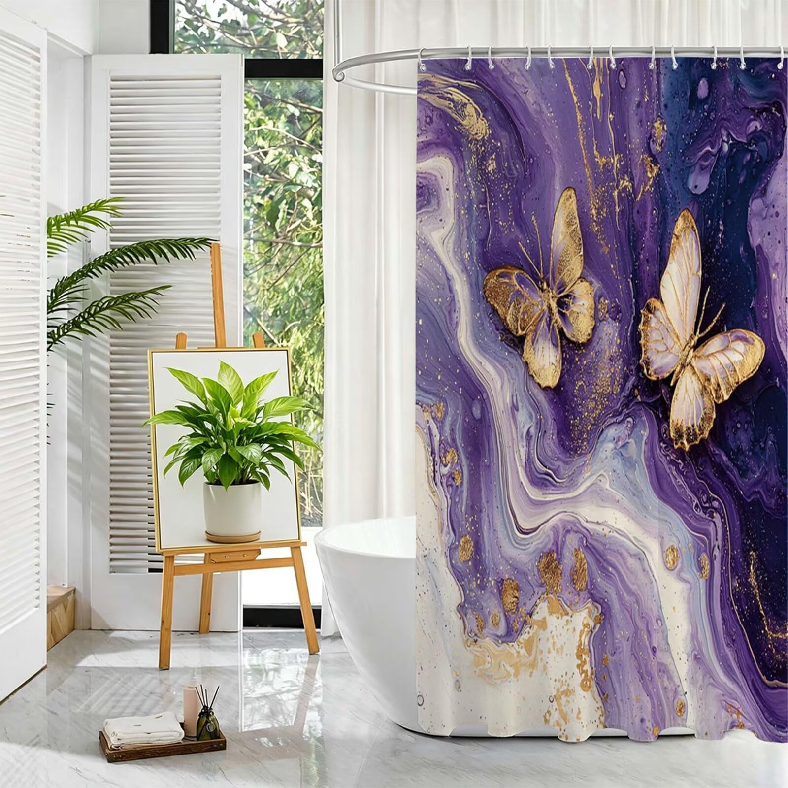 Tenda da Doccia Viola, Tenda Doccia 150x180cm L-73