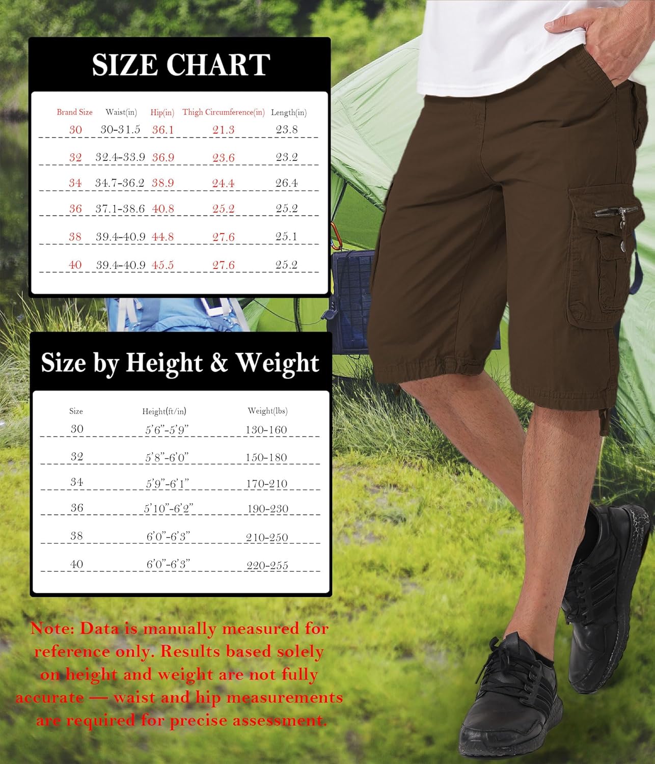 Men's Twill Cargo Shorts - Multi - Pocket, Lightweight & Durable, Ideal for Outdoor Activities - Image 3