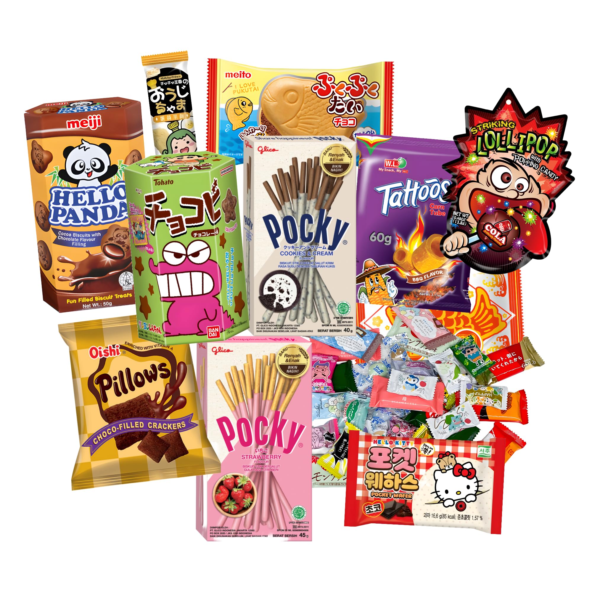 boxtasy Asiatische Süßigkeiten Box erstellt mit Snacks Candy Jelly Chips Cracker aus Thailand Japan Korea China Philippinen mit 30 Teilen als Geschenk-Set Probierpaket Probierset