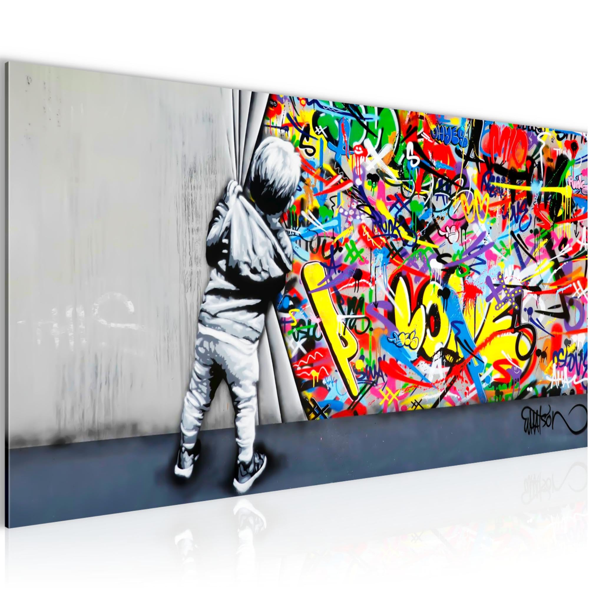 Tableau street art graffiti salon en toile non tissée déco moderne Runa Art