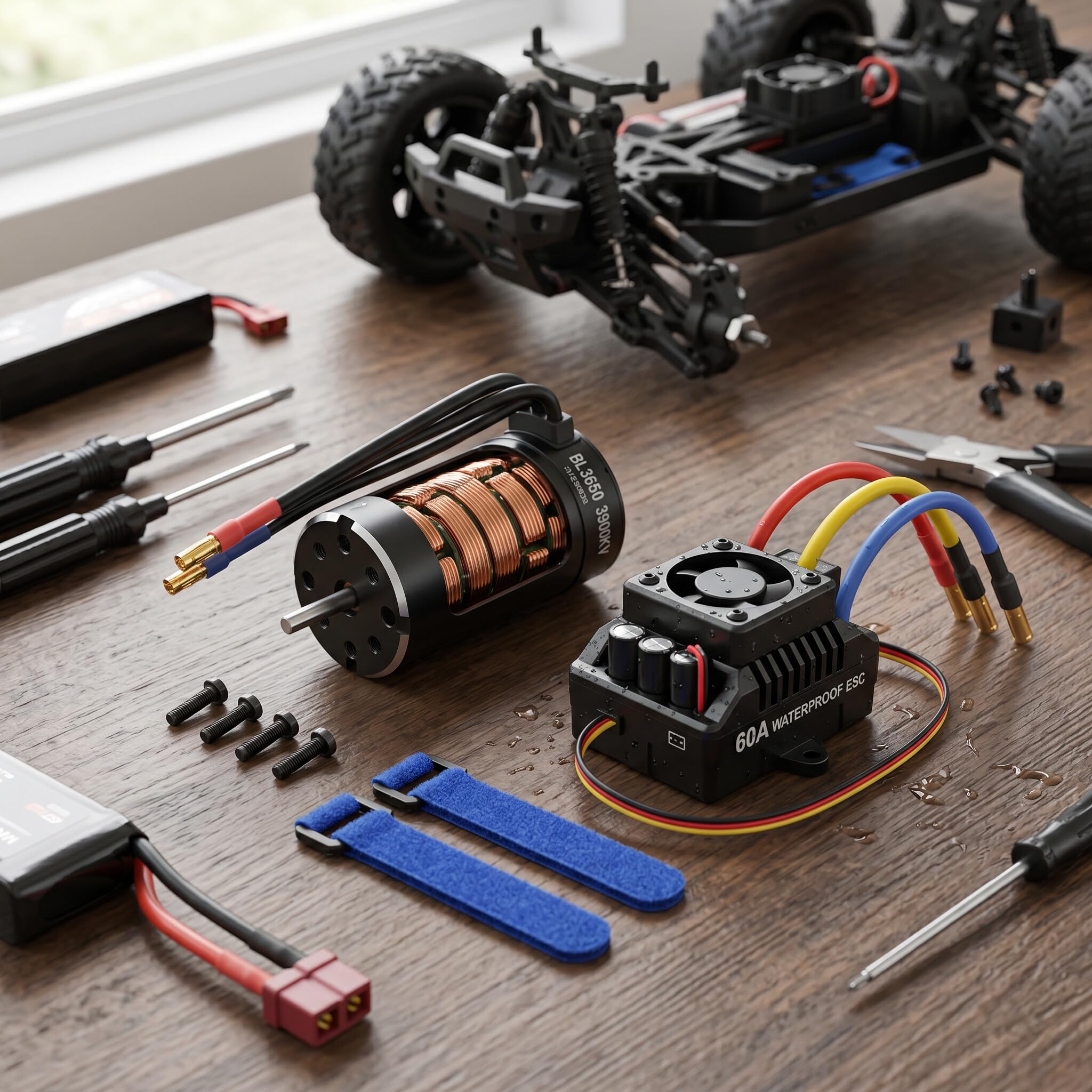 Amazon | GoolRC ブラシレスモーター 防水 BL3650 3900KV 60A ESC付き