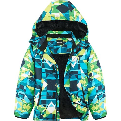 Boys Waterproof Ski Jacket Warm Winter Fleece Snow Coat Kids Outdoor Hooded Snowboard Jacket