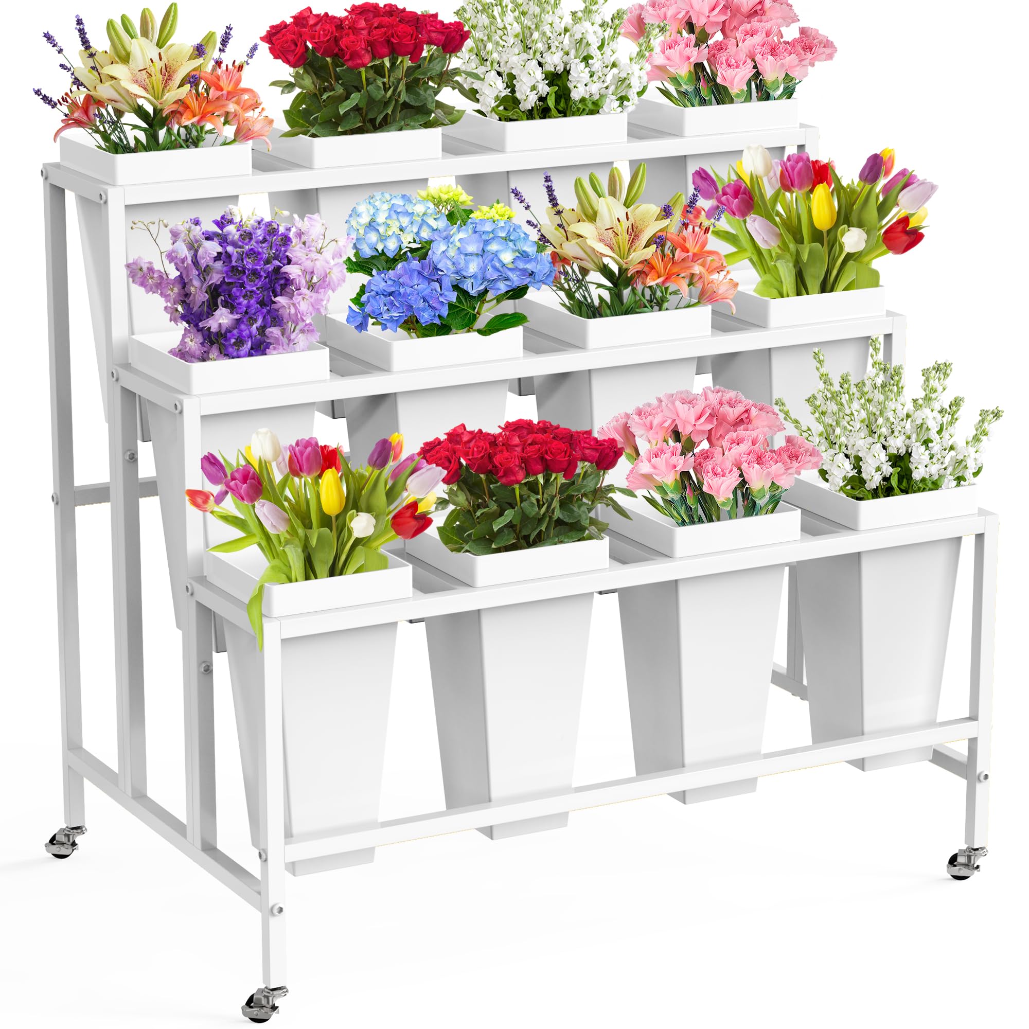 flowermemoryページ Amazon.com: VGMiu Flower Display Stand with 12 Buckets, 3