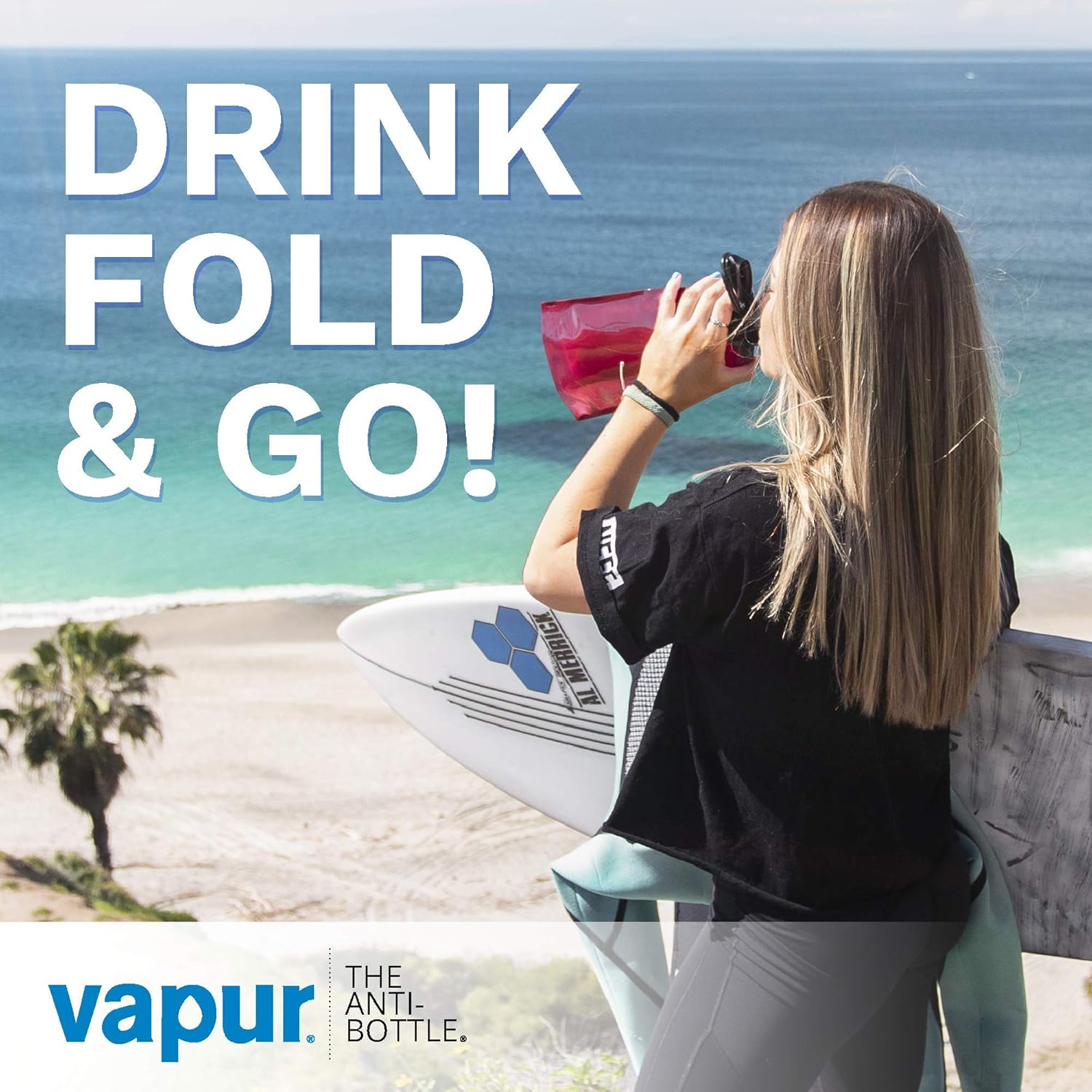 Vapur Solid Flexible Water Bottle - with Carabiner : Sports & Outdoors