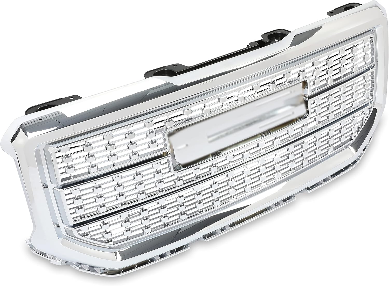 Front Bumper Grill Compatible with 2016-2018 GMC Sierra 1500 Base SLE SLT Denali Style Chrome Grille Plastic