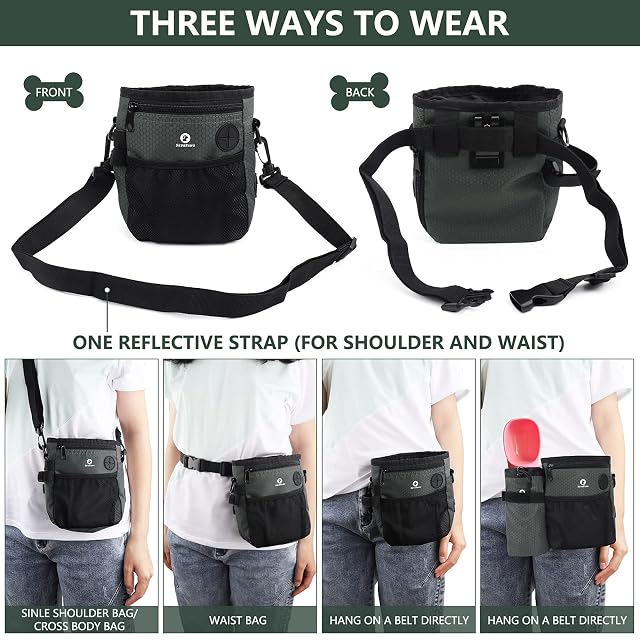 Foto 4 de 7 de SkyeFang Bolsa de Entrenamiento para Perros Bolsa de golosinas para Perros Bolso Botella de Agua Desmontable…