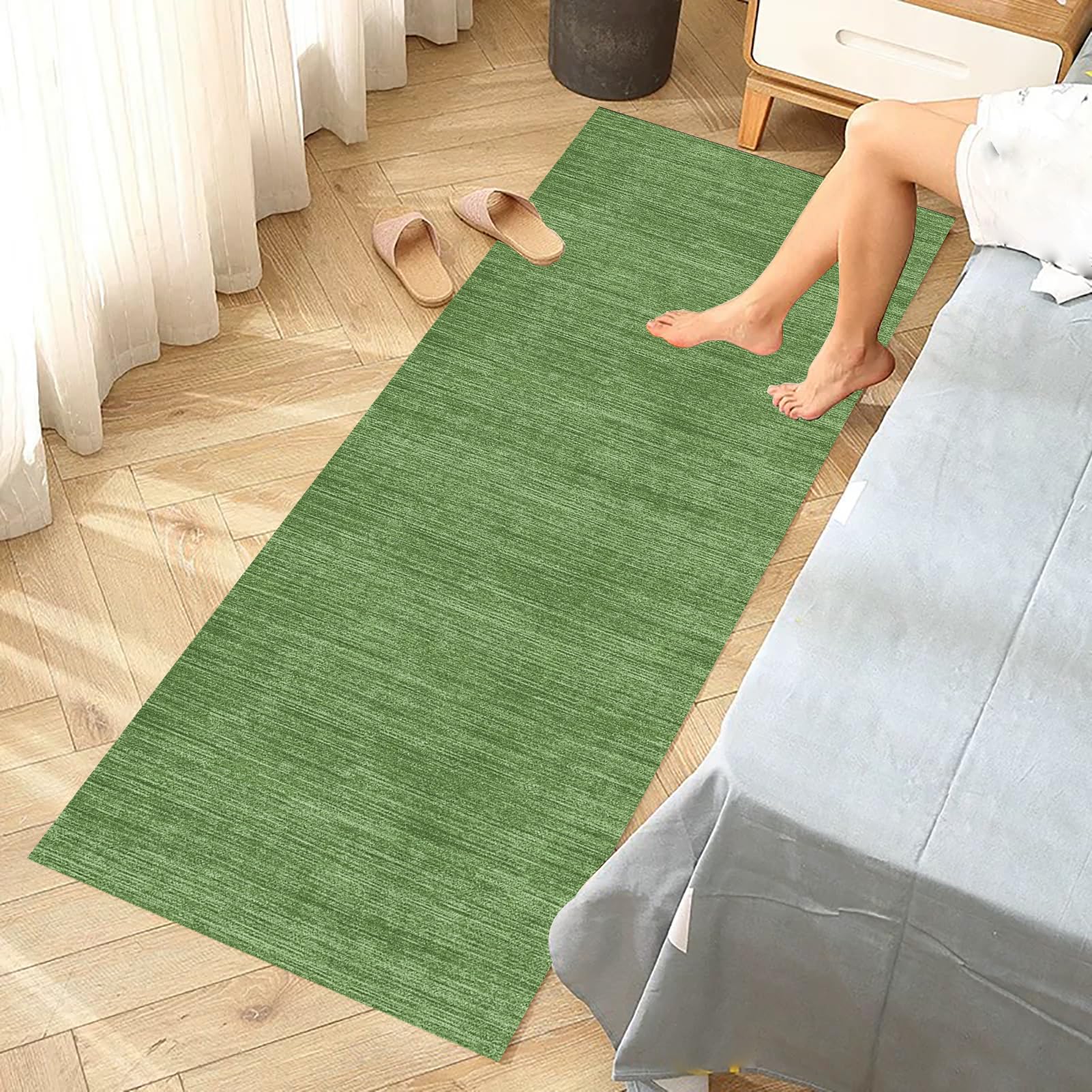 Tappetino da Corridoio Tappeti da Cucina 110 x 240 cm Verde Tappeto Passatoia Cucina Lavabile Antiscivolo Zerbino Ingresso Tappeto Corridoio Lungo per Salotto Camera da Letto Ingresso Interno